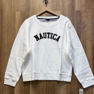 Nautica - White Crewneck with Black Lettering